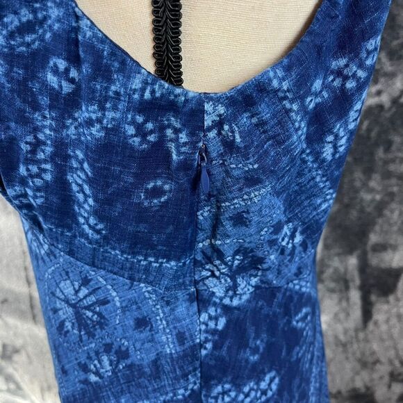 Polo Ralph Lauren Asymmetrical Sleeveless Blue Patchwork Dress Lined Women's 12 - Picture 5 of 14